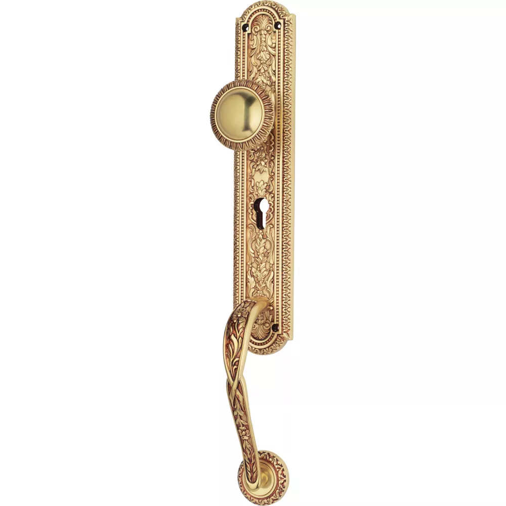 Klamko-galka stala z uchwytem drzwiowym Jardin - otwor na wkladke - SX - wykonczenie OF